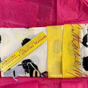 Catherine Malandrino Yellow and Black Patterned Scarf